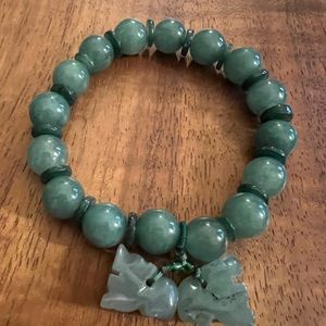 Handcrafted Green Stone Bead Bracelet